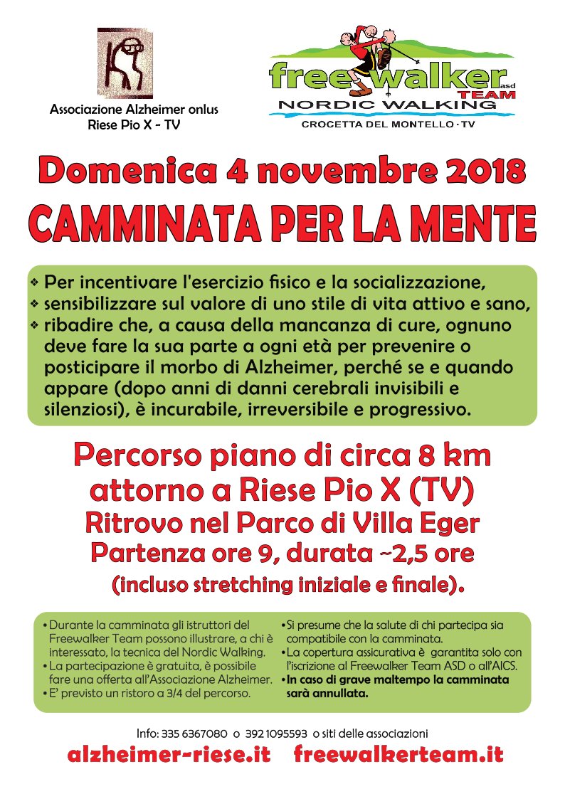 Camminata per la Mente a Riese 4 novembre 2018