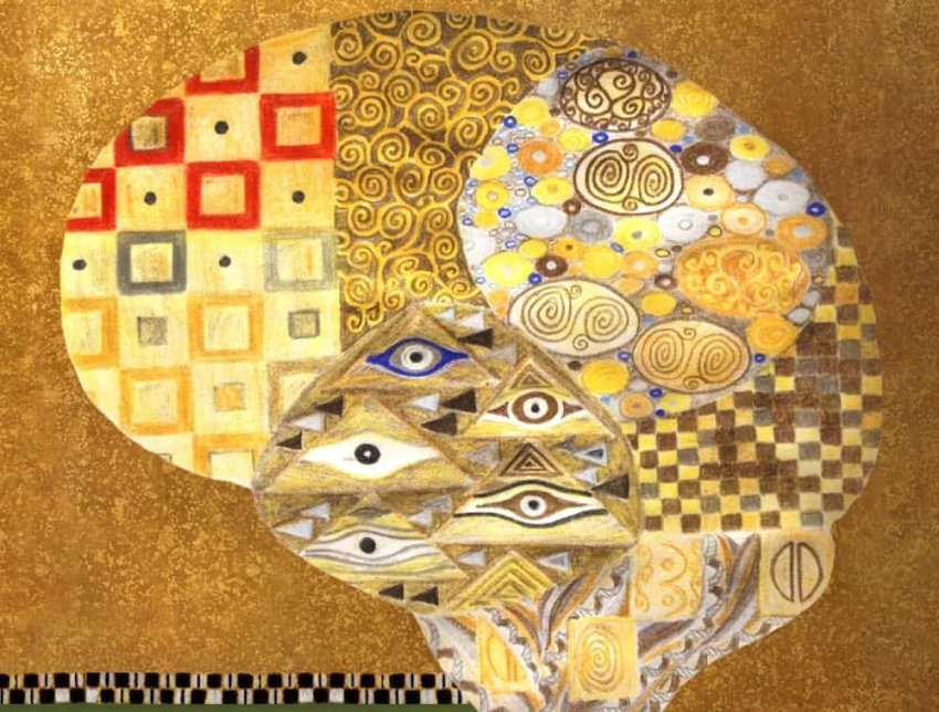 Brain in Klimt style