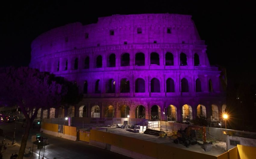 Colosseo viola per giornata Alzheimer 2023