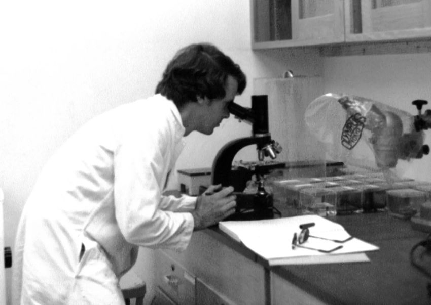 Dan Gibbs in Lab in 1977
