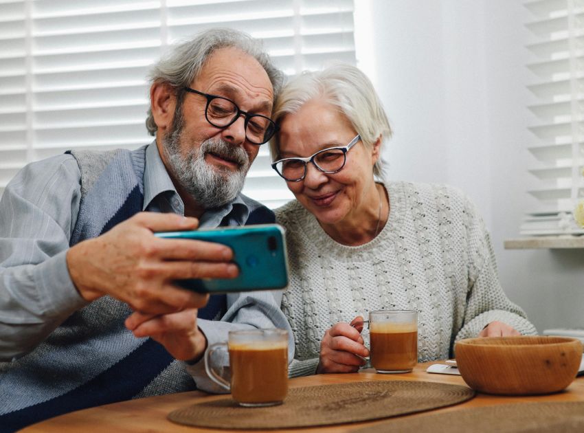 couple enjoying a cup of coffee 