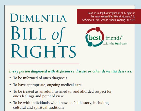 dementia bill of rights