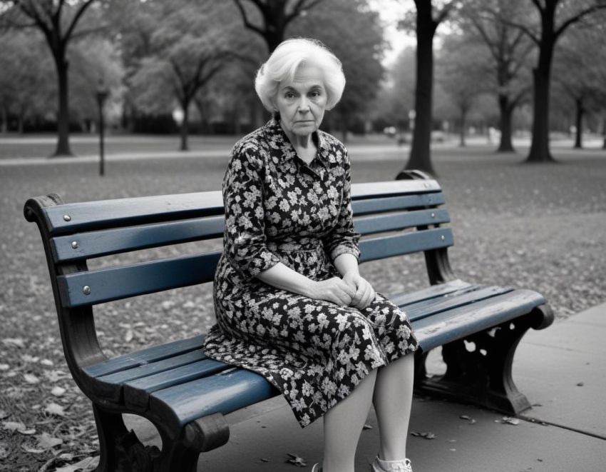 frail elderly disoriented woman 