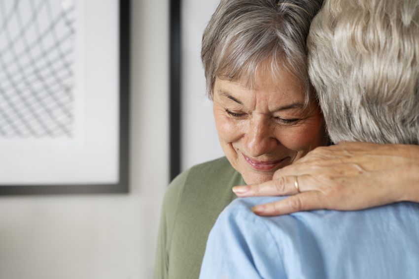 happy elderly women gratitude