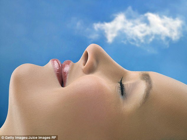 lady sleeping in the sky