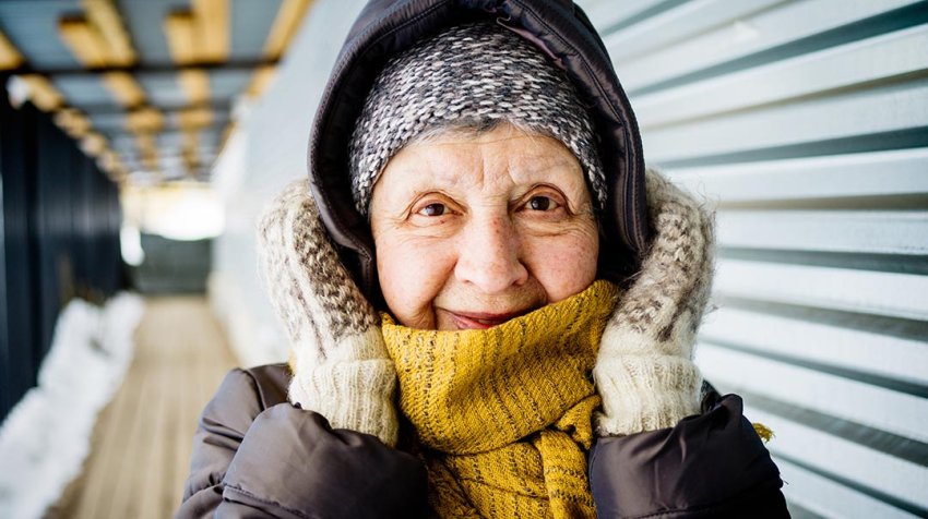 older woman in cold weather
