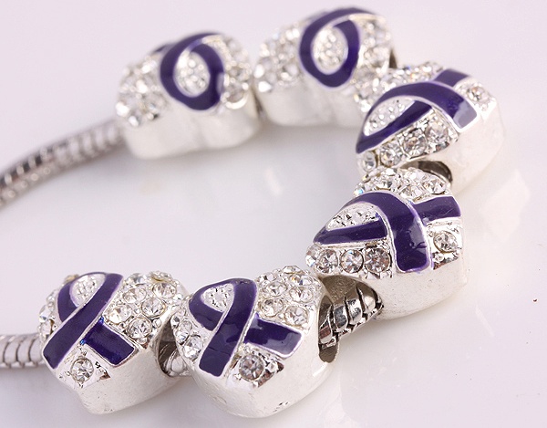 purple ribbons support alzheimer cancer