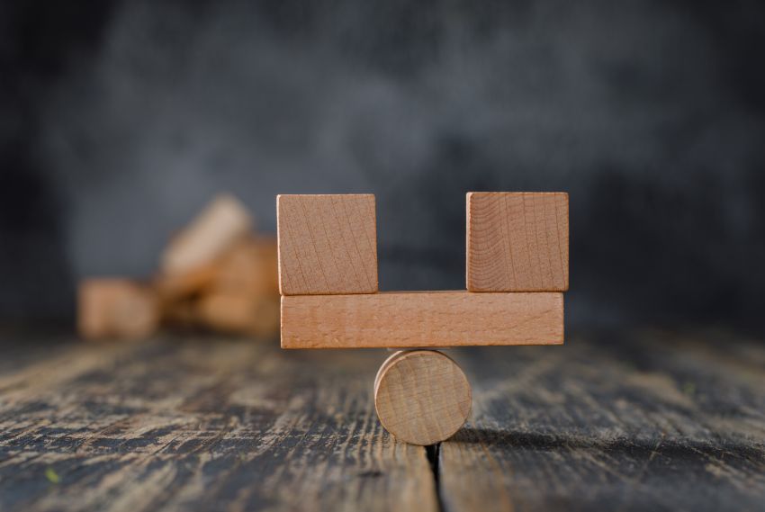 wooden balanced scales